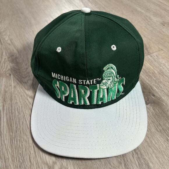 Vintage Michigan State Spartans Hat Snapback‎ College NCAA Green Cap - Picture 1 of 8